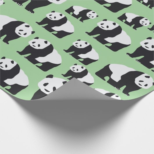 Niedliches Panda Bear Muster Geschenkpapier (Ecke)