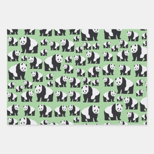 Niedliches Panda Bear Muster Geschenkpapier Set (Vorderseite 2)