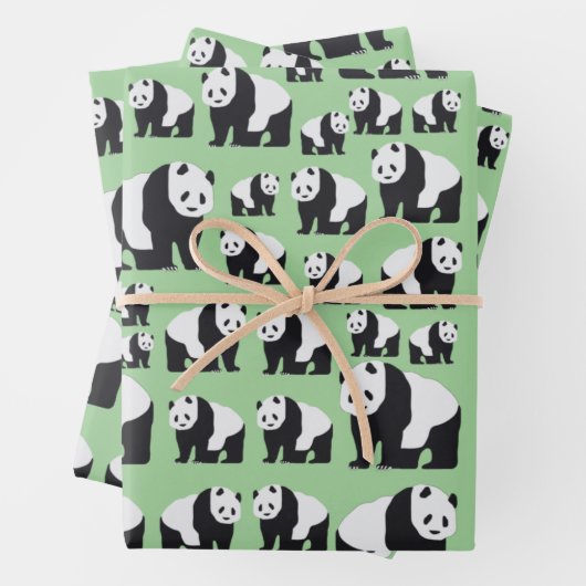 Niedliches Panda Bear Muster Geschenkpapier Set (Beispiel)