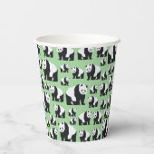 Niedliches Panda Bear Muster Pappbecher (Rückseite)