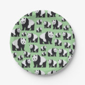 Niedliches Panda Bear Muster Pappteller (Vorderseite)