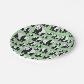 Niedliches Panda Bear Muster Pappteller (Schrägansicht)