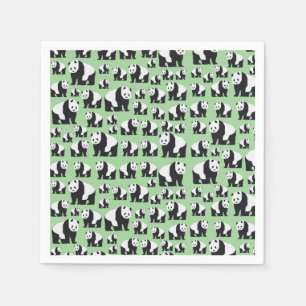 Niedliches Panda Bear Muster Serviette