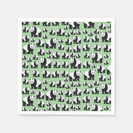 Niedliches Panda Bear Muster Serviette (Vorderseite)