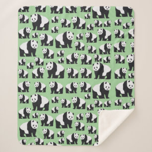Niedliches Panda Bear Muster Sherpadecke