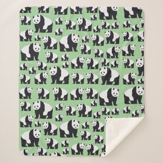 Niedliches Panda Bear Muster Sherpadecke (Vorderseite)