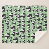 Niedliches Panda Bear Muster Sherpadecke (Vorderseite (Horizontal))