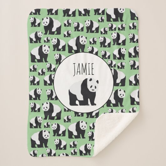 Niedliches Panda Bear Muster Sherpadecke (Vorderseite)