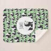 Niedliches Panda Bear Muster Sherpadecke (Vorderseite (Horizontal))