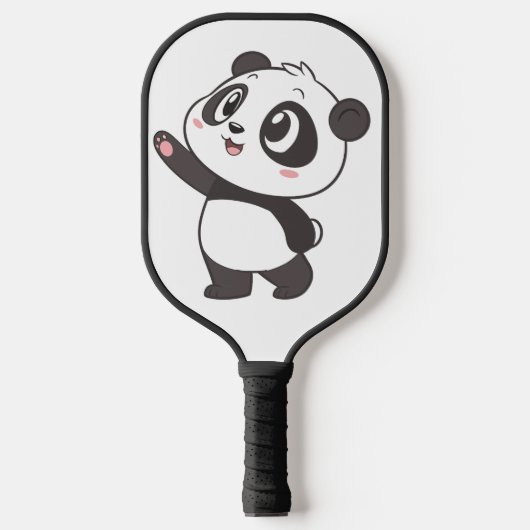 Niedliches Panda Bear Waving - Paddeldesign Pickleball Schläger (Vorderseite)