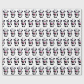 Niedliches Panda Bear Wrapping Paper Geschenkpapier (Flach)