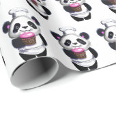 Niedliches Panda Bear Wrapping Paper Geschenkpapier (Rolleneckpunkt)