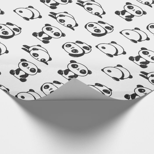 Niedliches Panda Bears Musterpapier Geschenkpapier (Ecke)