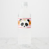 Niedliches Panda Birthday Party Wasserflasche Wasserflaschenetikett (Vorderseite)