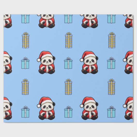 Niedliches Panda Birthday Wrapping Paper Geschenkpapier (Flach)