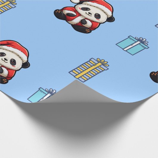Niedliches Panda Birthday Wrapping Paper Geschenkpapier (Ecke)