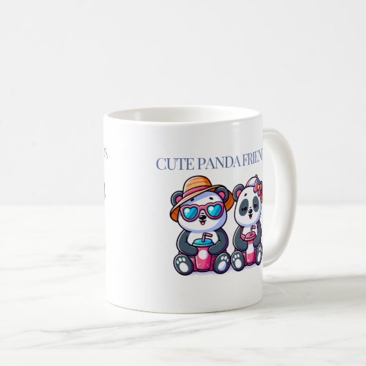 Niedliches Panda-Design Kaffeetasse (VorderseiteRechts)