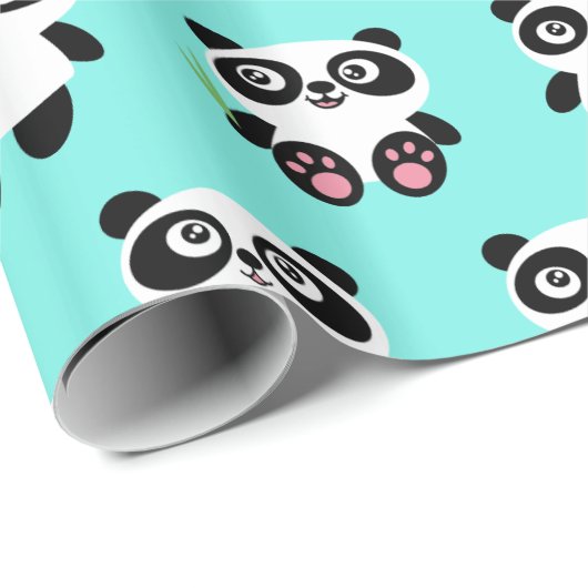 Niedliches Panda-Entwurfs-Verpackungs-Papier Geschenkpapier (Rolleneckpunkt)