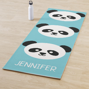 Niedliches Panda-Gesicht Kawaii personalisiertes Yogamatte
