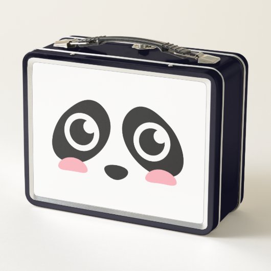 Niedliches Panda-Gesicht mit Big Eyes Lunch Box (Rückseite)