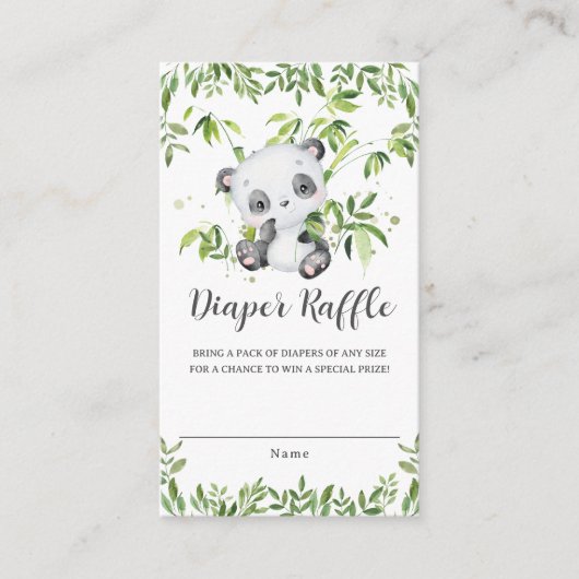 Niedliches Panda Greenery Baby Duschdusche Windeln Begleitkarte (Vorderseite)