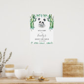 Niedliches Panda Greenery Baby Dusche Neutral Will Poster (Küche)
