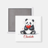 Niedliches Panda Holding Heart mit individualisier Magnet (Vorderseite/Rückseite)