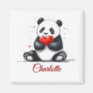 Niedliches Panda Holding Heart mit individualisier Magnet