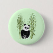 Niedliches Panda im Bambusknopf Button (Vorderseite)