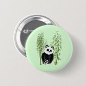 Niedliches Panda im Bambusknopf Button (Vorne & Hinten)