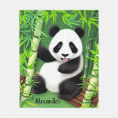 Niedliches Panda im Bambuswald Fleecedecke (Vorderseite)