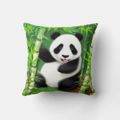 Niedliches Panda im Bambuswald Kissen (Rückseite)