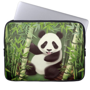 Niedliches Panda im Bambuswald - Laptop-Sieb Laptopschutzhülle