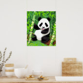Niedliches Panda im Bambuswald Poster (Küche)