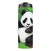 Niedliches Panda im Bambuswald Thermosbecher (Vorderseite)