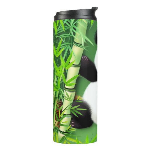 Niedliches Panda im Bambuswald Thermosbecher (Nach links gedreht)