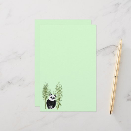 Niedliches Panda in Bamboo Briefpapier (Vorderseite/Rückseite Beispiel)