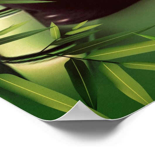 Niedliches Panda in Bamboo Forest Poster (Ecke)