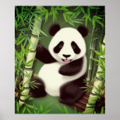 Niedliches Panda in Bamboo Forest Poster (Vorne)