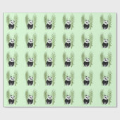 Niedliches Panda in Bamboo Geschenkpapier (Flach)