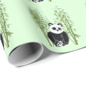 Niedliches Panda in Bamboo Geschenkpapier (Rolleneckpunkt)