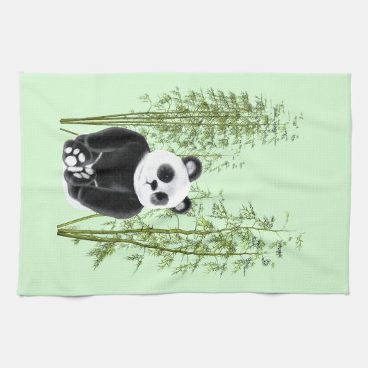 Niedliches Panda in Bamboo Geschirrtuch (Horizontal)