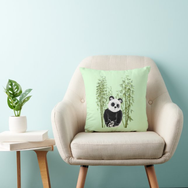 Niedliches Panda in Bamboo Kissen (Stuhl )