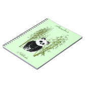 Niedliches Panda in Bamboo Notizblock (Linke Seite)