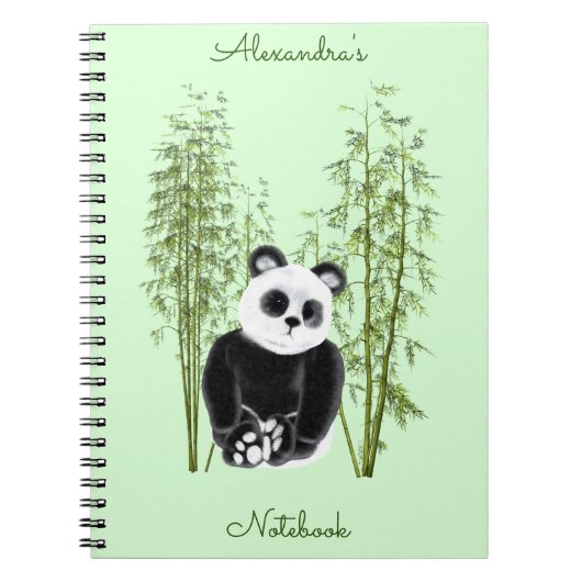 Niedliches Panda in Bamboo Notizblock (Vorderseite)