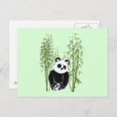 Niedliches Panda in Bamboo Postkarte (Vorne/Hinten)