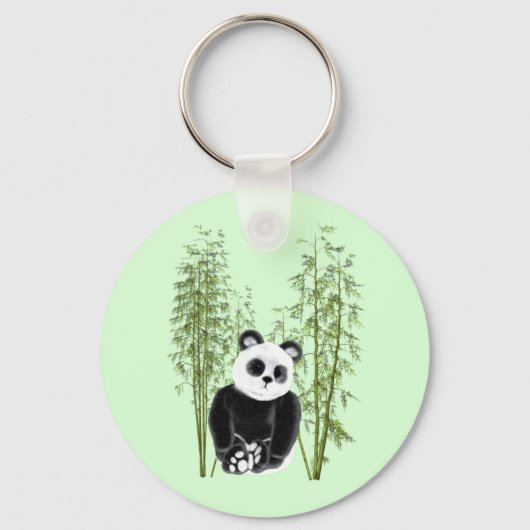 Niedliches Panda in Bamboo Schlüsselanhänger (Vorderseite)