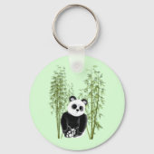 Niedliches Panda in Bamboo Schlüsselanhänger (Rückseite)