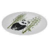Niedliches Panda in Bamboo Schneidebrett (Ecke)
