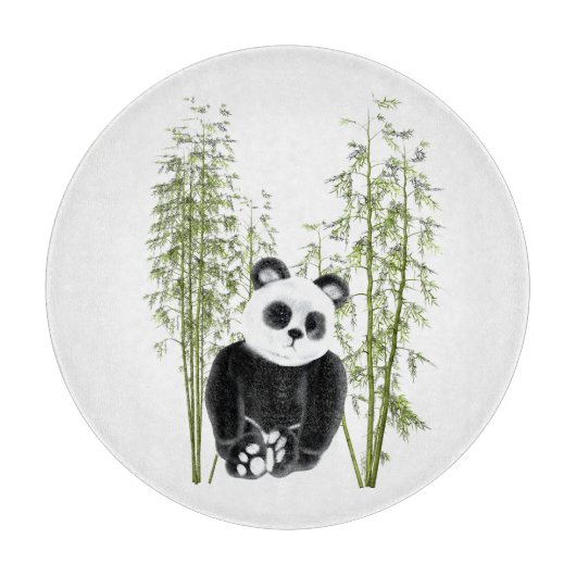 Niedliches Panda in Bamboo Schneidebrett (Vorderseite)